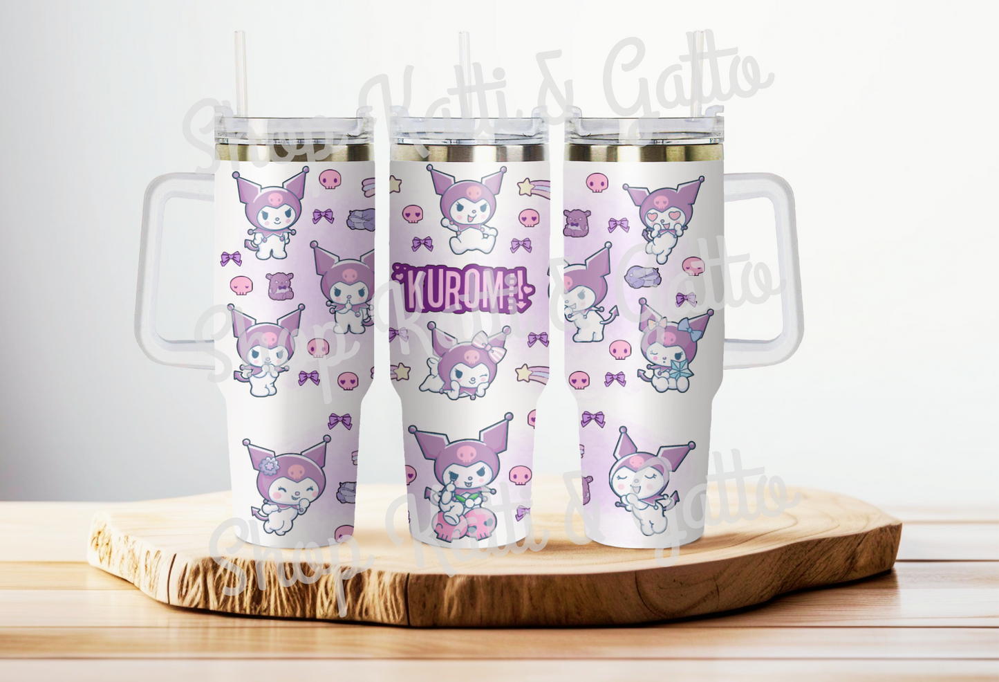 Handmade Custom Kuromi Cute Purple 40 Ounce Stanley Dupe Tumbler ~ Personalize