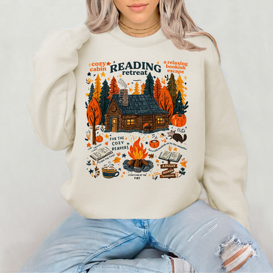 Cozy Readers Retreat Crewneck (Sand)