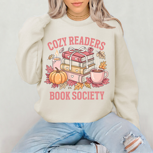 Cozy Readers Book Society Crewneck (Sand)