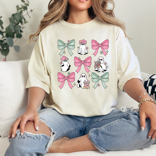 Coquette Ghost Books and Bows (Ivory)