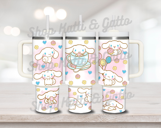 Handmade Custom Cinnamoroll Cute Pink 40 Ounce Stanley Dupe Tumbler ~ Personalize