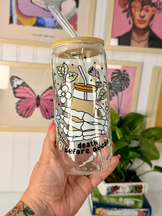 Death Before Decaf 20 oz Glass