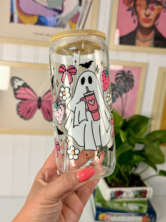 Ghost Girlie Strawberry 20 oz Glass