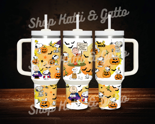 Handmade Custom Halloween Snoopy Peanuts 40 Ounce Tumbler