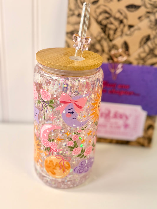 Mystic Sun and Moon 16 oz Snow Globe Glass